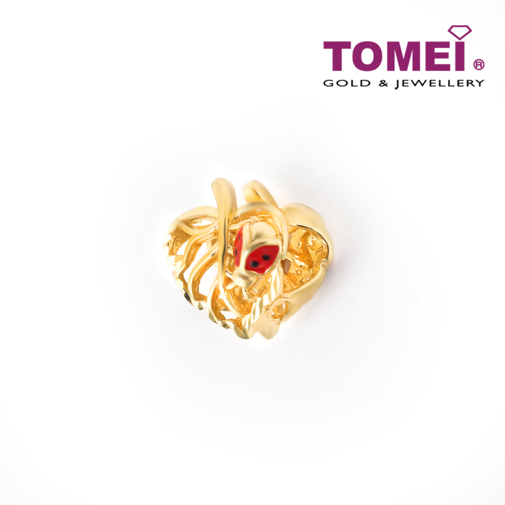 TOMEI Ladybird on the Foliage of Love Charm, Yellow Gold 916 (TM-YG0878P-EC)