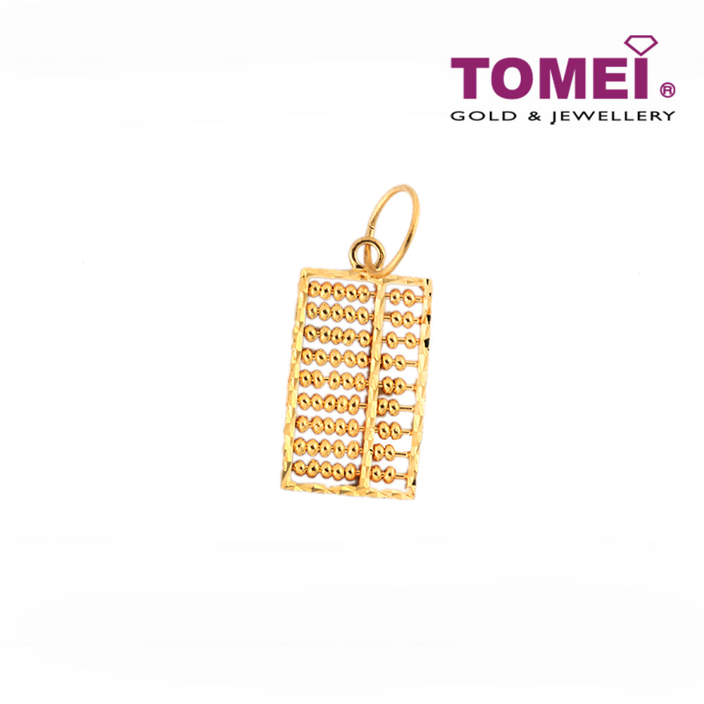 TOMEI Classic Abacus Pendant 财源广进算盘, Yellow Gold 916
