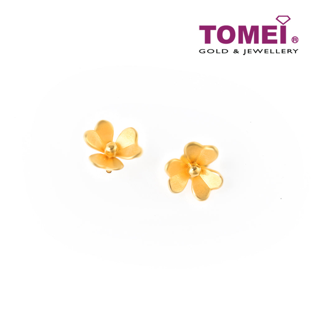 TOMEI Floral Beauty Earrings, Yellow Gold 916