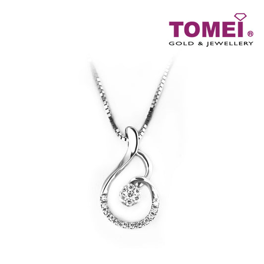 TOMEI Droplets of Sparks with Sublimity Pendant Set, Diamond White Gold 375 (P1307V)