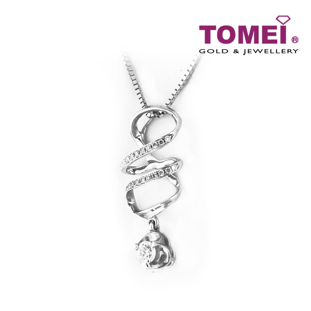 TOMEI Whimsicality in Glamorous Sparks Pendant Set, Diamond White Gold 375 (P4213)