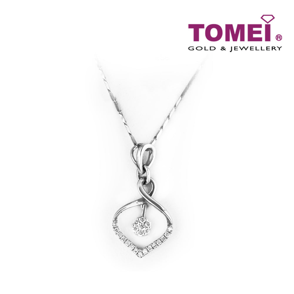 TOMEI Sparks of Bedazzling Lustre Pendant Set, Diamond White Gold 375 (P1592V)