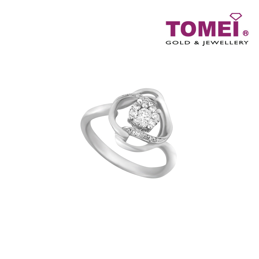 TOMEI Blossoming with Sparkling Bravura Ring, Diamond White Gold 375 (STR4341)
