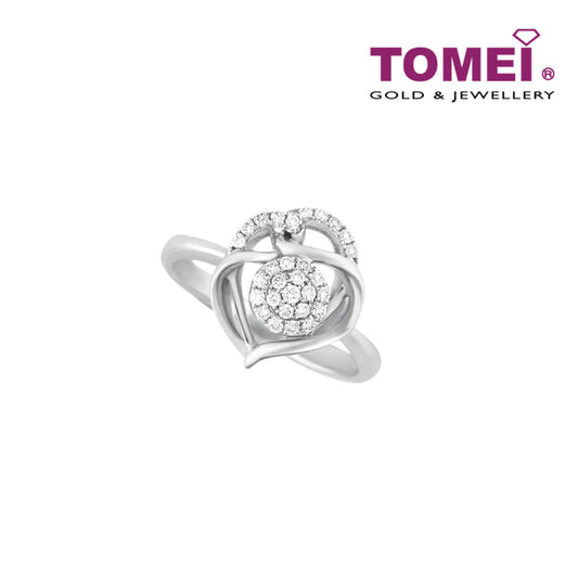 TOMEI Marquetry of Glamorous Sparkles Ring, Diamond White Gold 375 (R3968)
