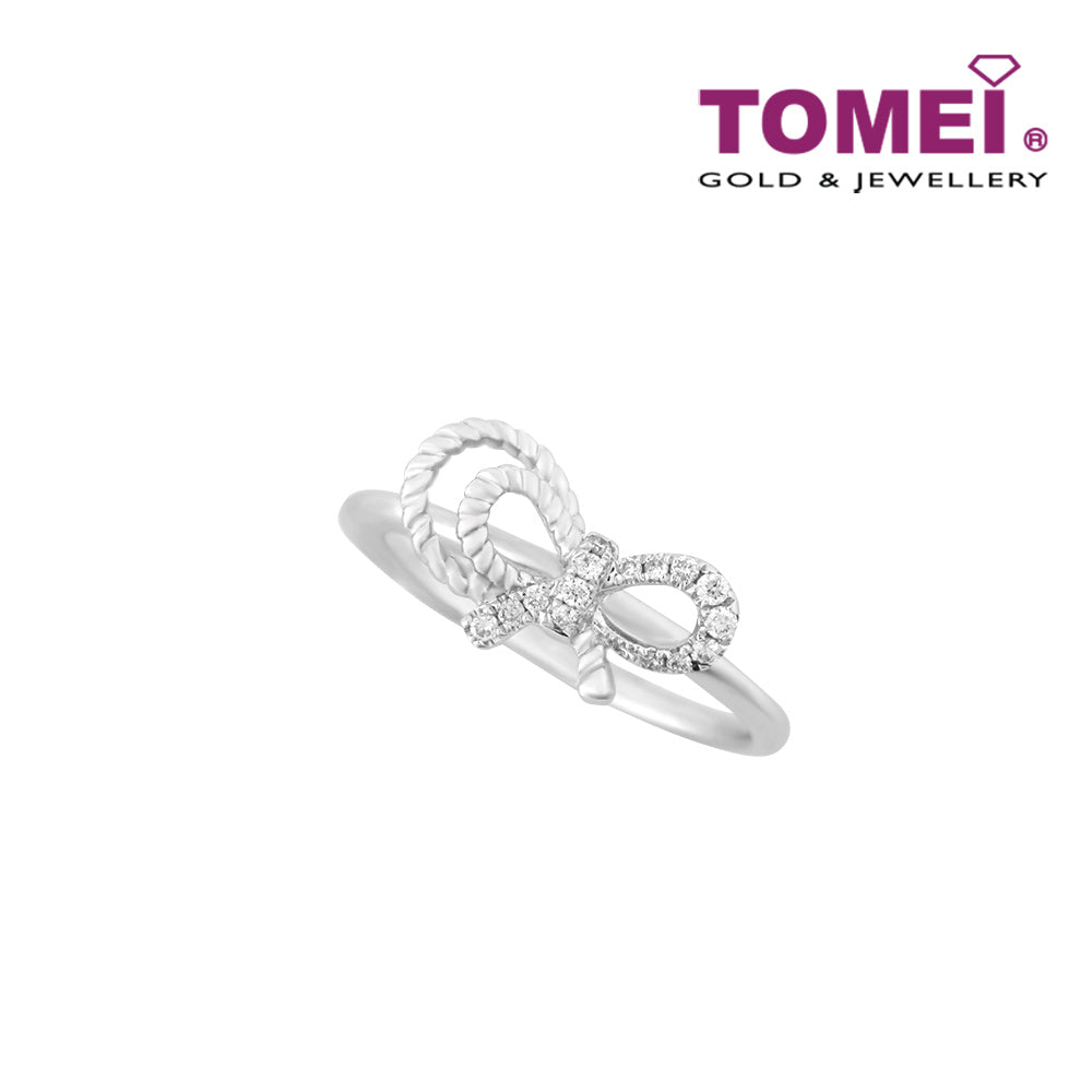 TOMEI Ribband in Bedazzling Pizzazz Ring, Diamond White Gold 375 (R073691)
