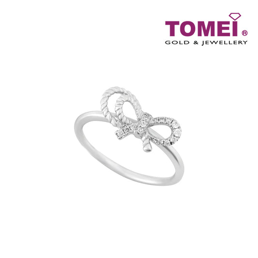 TOMEI Ribband in Bedazzling Pizzazz Ring, Diamond White Gold 375 (R073691)