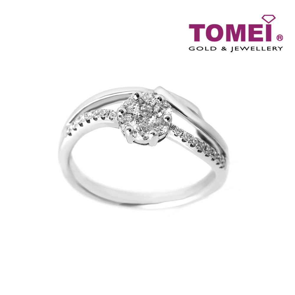 TOMEI Scintillatingly Luculent Ring, Diamond White Gold 750 (STR2450)