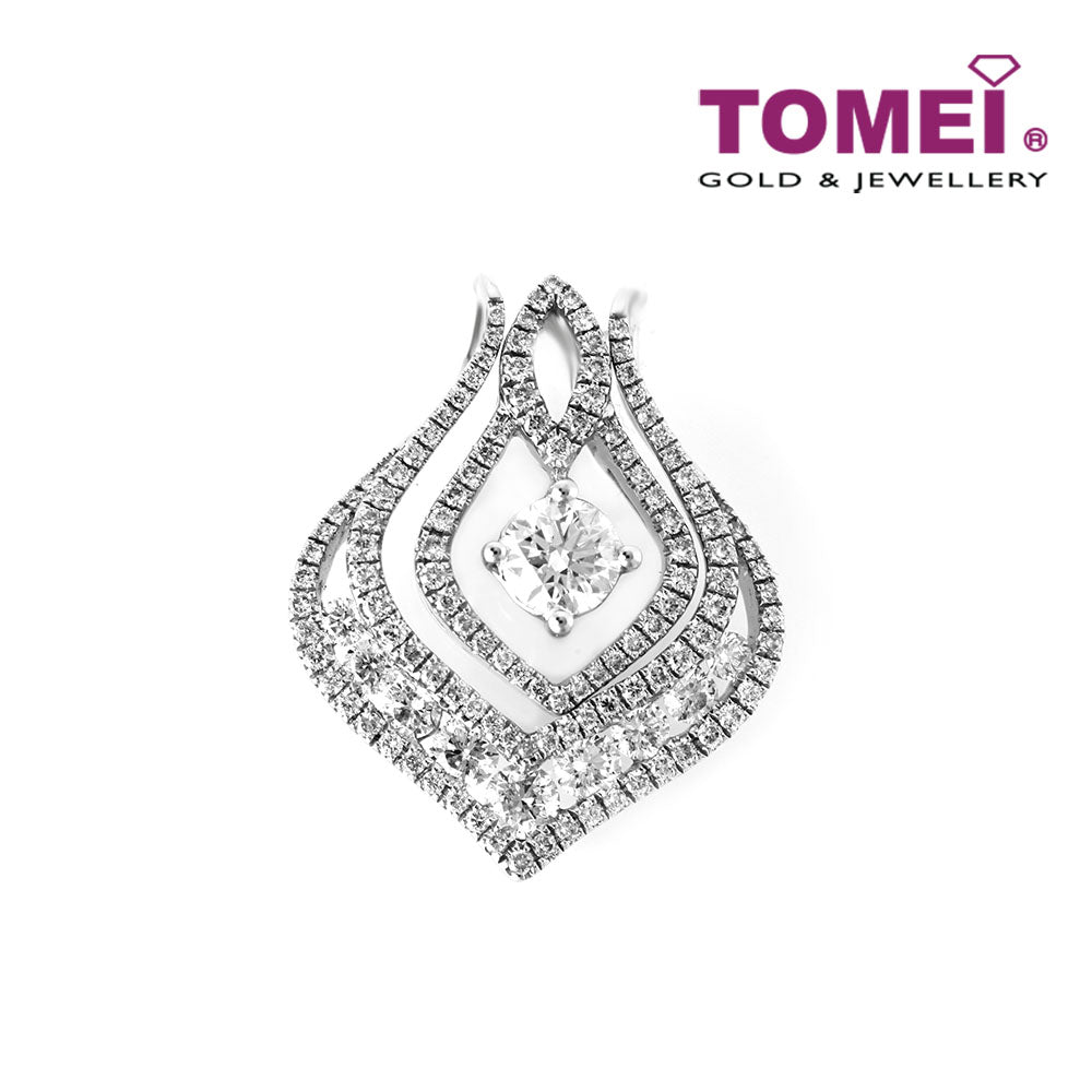 TOMEI Pendant of Ornately Splendorous Recherché, Diamond White Gold 750 (P1878V)