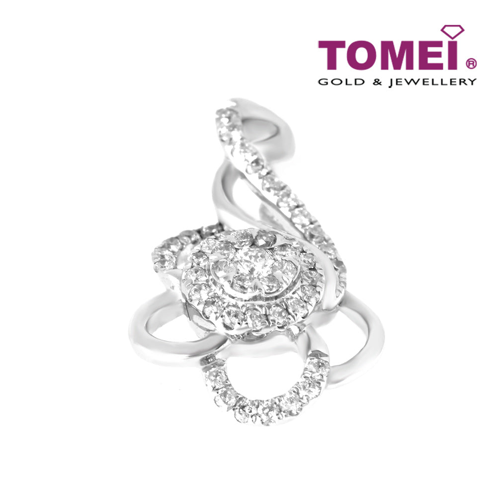 TOMEI Florulent with  Enthralling Splendour Pendant, Diamond White Gold 750 (PD17142)