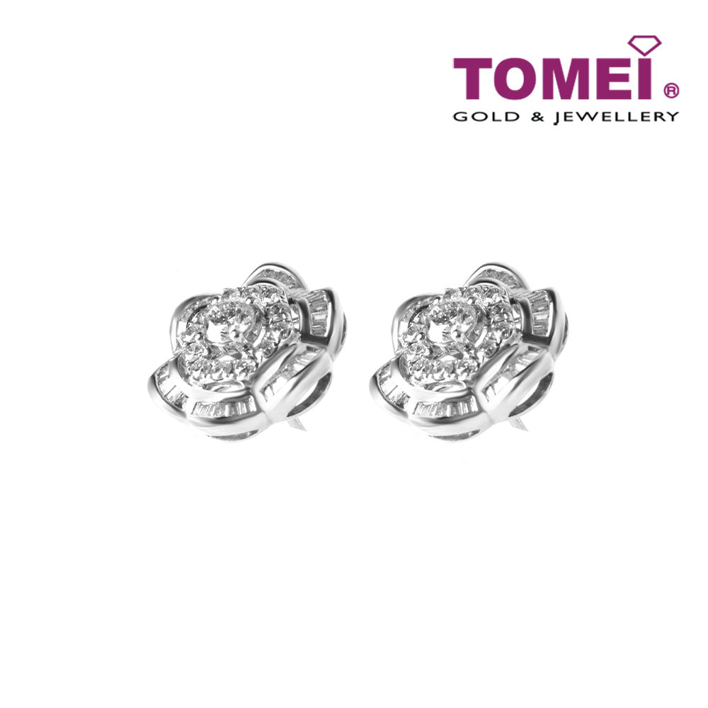 TOMEI Lilac Earrings, Diamond White Gold 750 (E626)