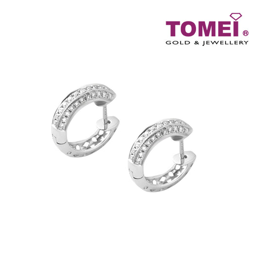 TOMEI Loop Earrings, Diamond White Gold 750 (E1174)