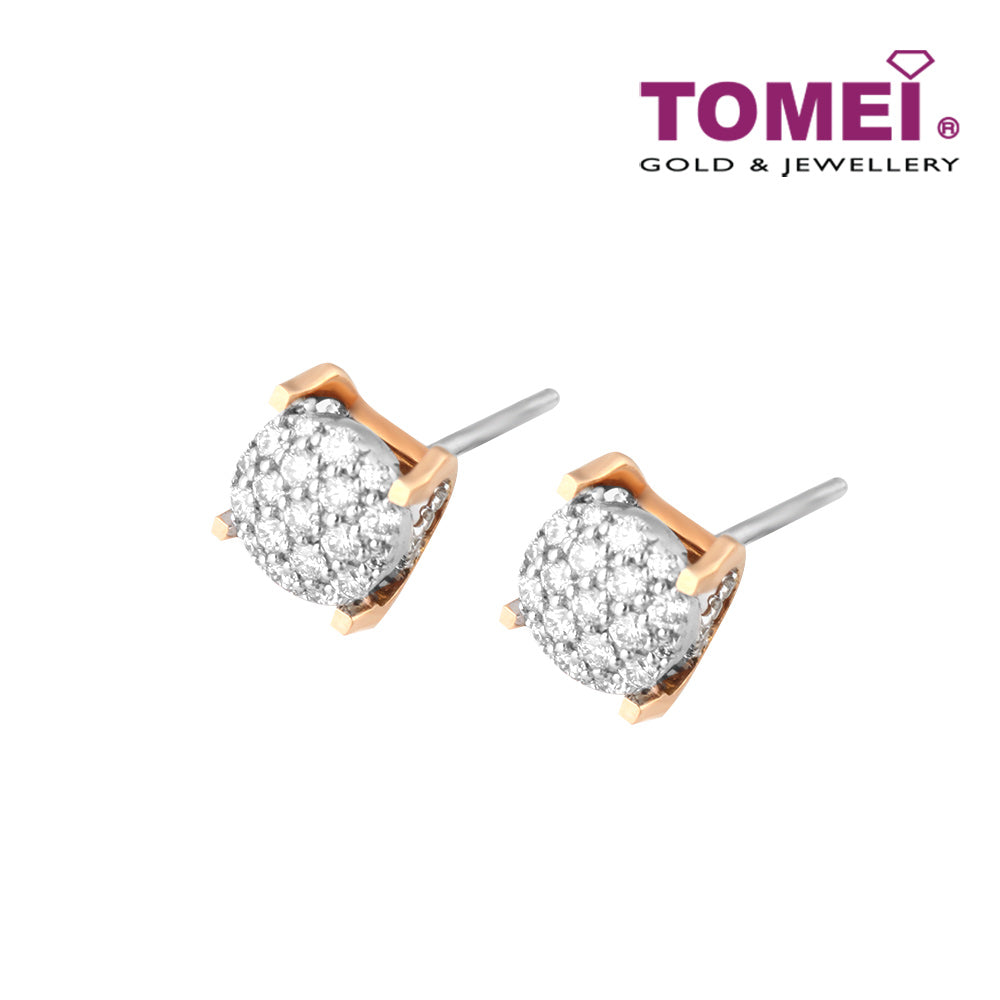 TOMEI Earrings, Diamond White Gold & Rose Gold 750 (E1998)