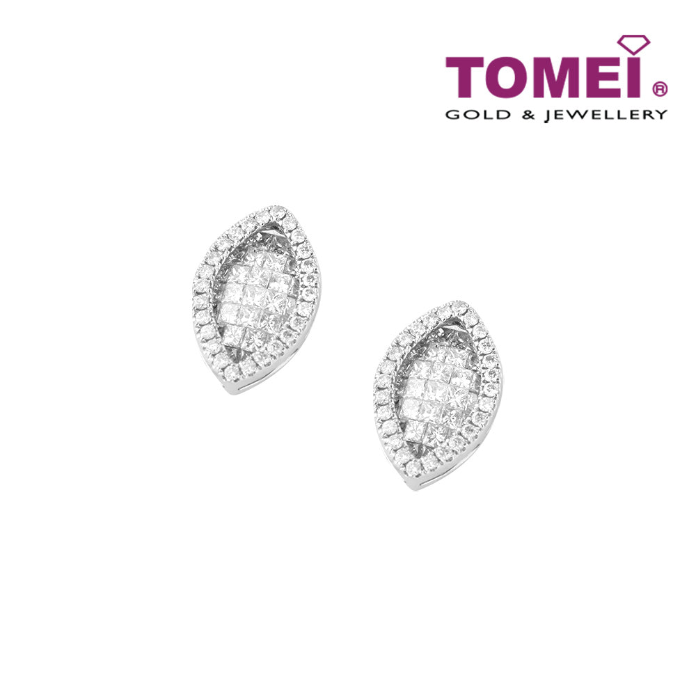 TOMEI Earrings, Diamond White Gold 750 (STE798)