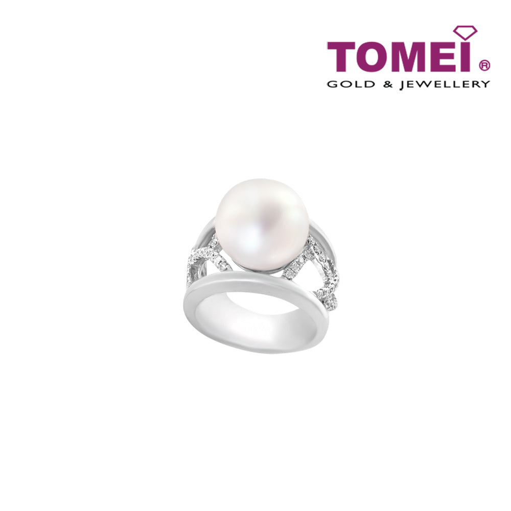 TOMEI Ring, Diamond Pearl White Gold 750 (R2444)