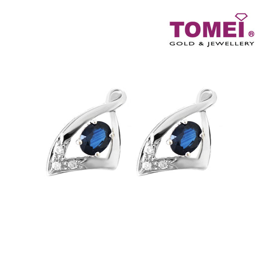 TOMEI Marilee Earrings, Sapphire Diamond White Gold 750 (E306)