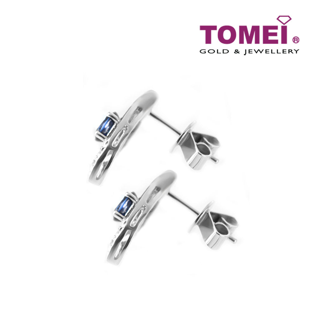 TOMEI Marilee Earrings, Sapphire Diamond White Gold 750 (E306)