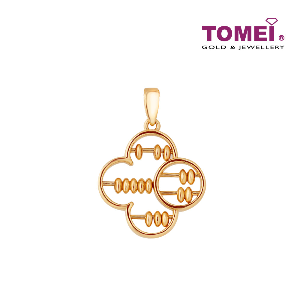 TOMEI Clover Abacus Pendant, Yellow Gold 916