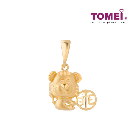 TOMEI Tiger Pendant, Yellow Gold 916