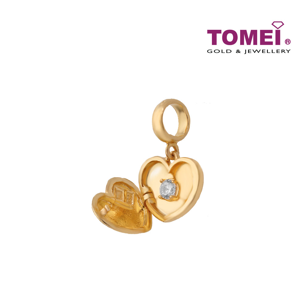 TOMEI Shining From My Shaking Heart Zirconia Charm, Yellow Gold 916 (TM-PT149-1C)