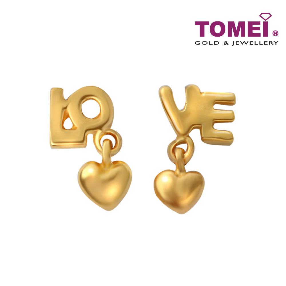 TOMEI LOVE Is In The Air Earrings, Yellow Gold 916