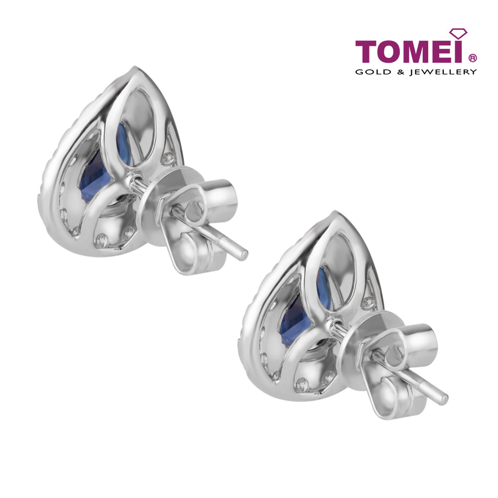 TOMEI Blessed Blue Collection Earrings, Sapphire White Gold 750
