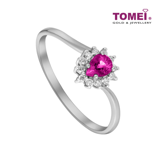 TOMEI Gemstone with Diamond Ring, White Gold 375