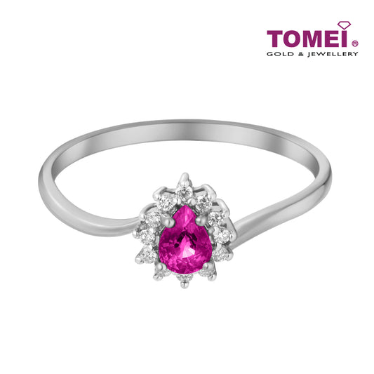 TOMEI Gemstone with Diamond Ring, White Gold 375