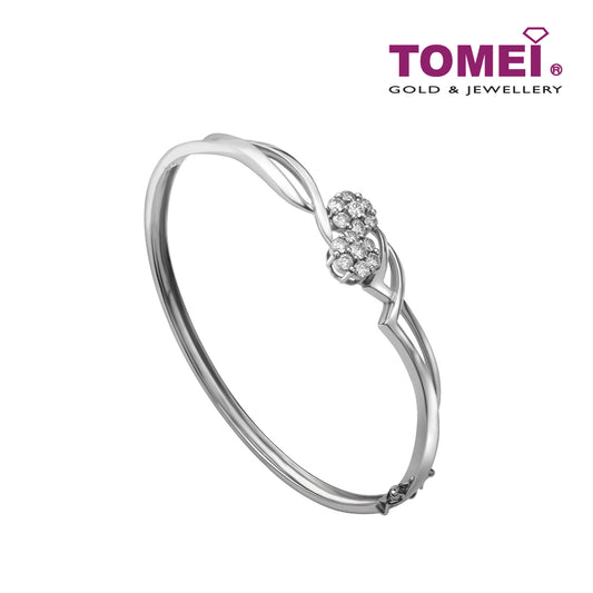 Minimalist of Sparkles with Style Bangle | Tomei White Gold 375 (9K) (B0601)