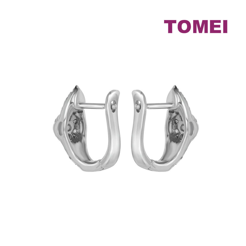 TOMEI Loop Earrings, Diamond White Gold 750 (E1477)