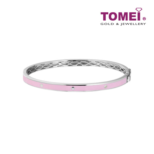 TOMEI Bangle in Pink, White Gold 375