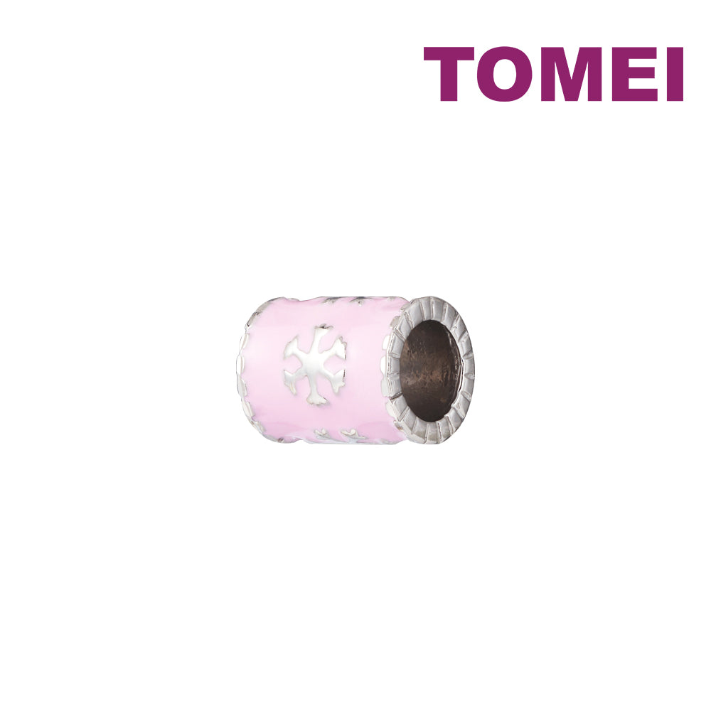 TOMEI Pink Snowy Rod Charm, White Gold 585