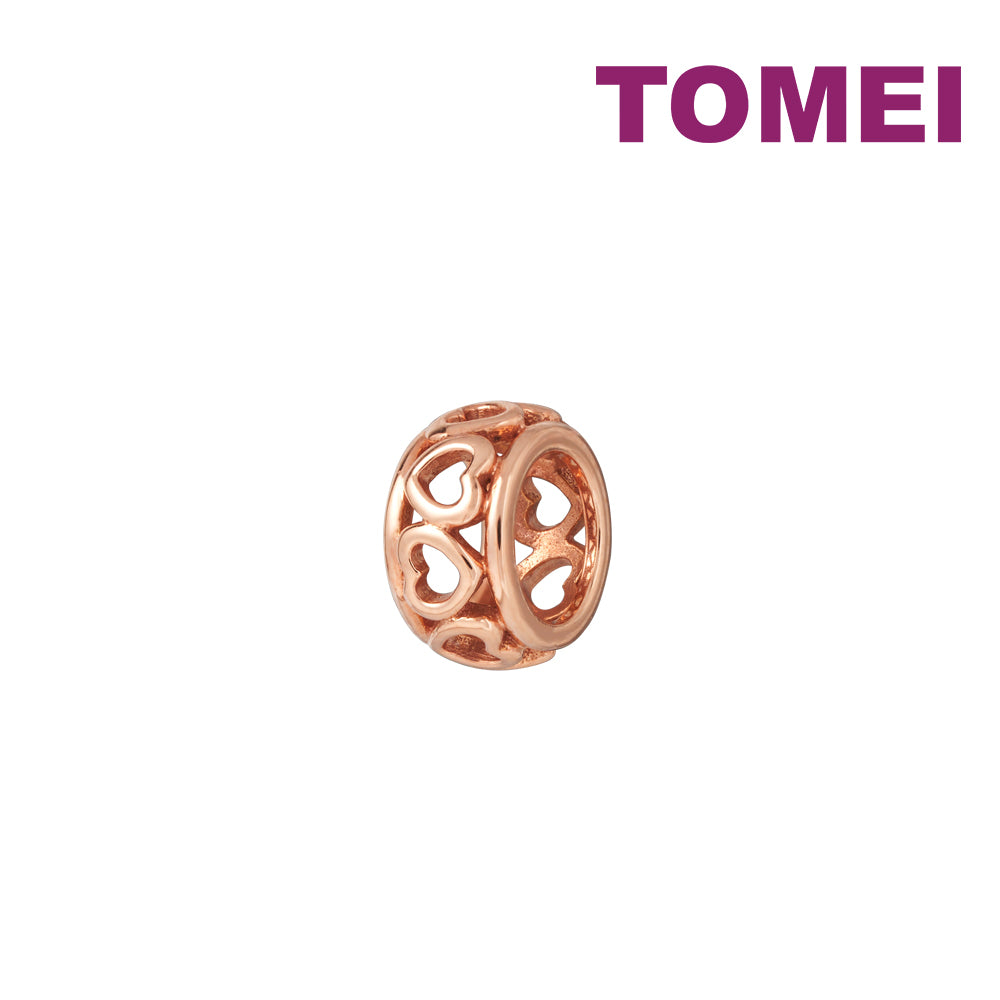 TOMEI Mini Lovely Charm, White/Rose Gold 585