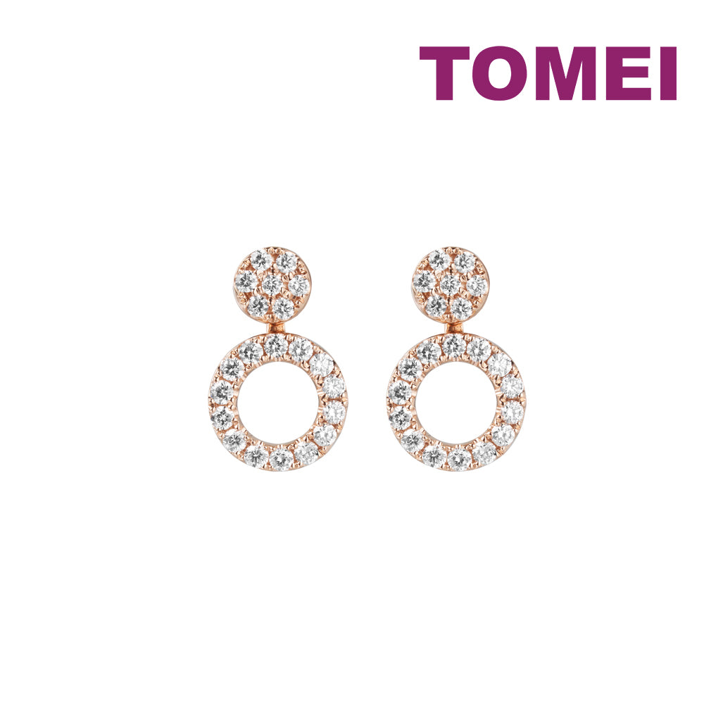 TOMEI Charlie Earrings, Rose Gold 750