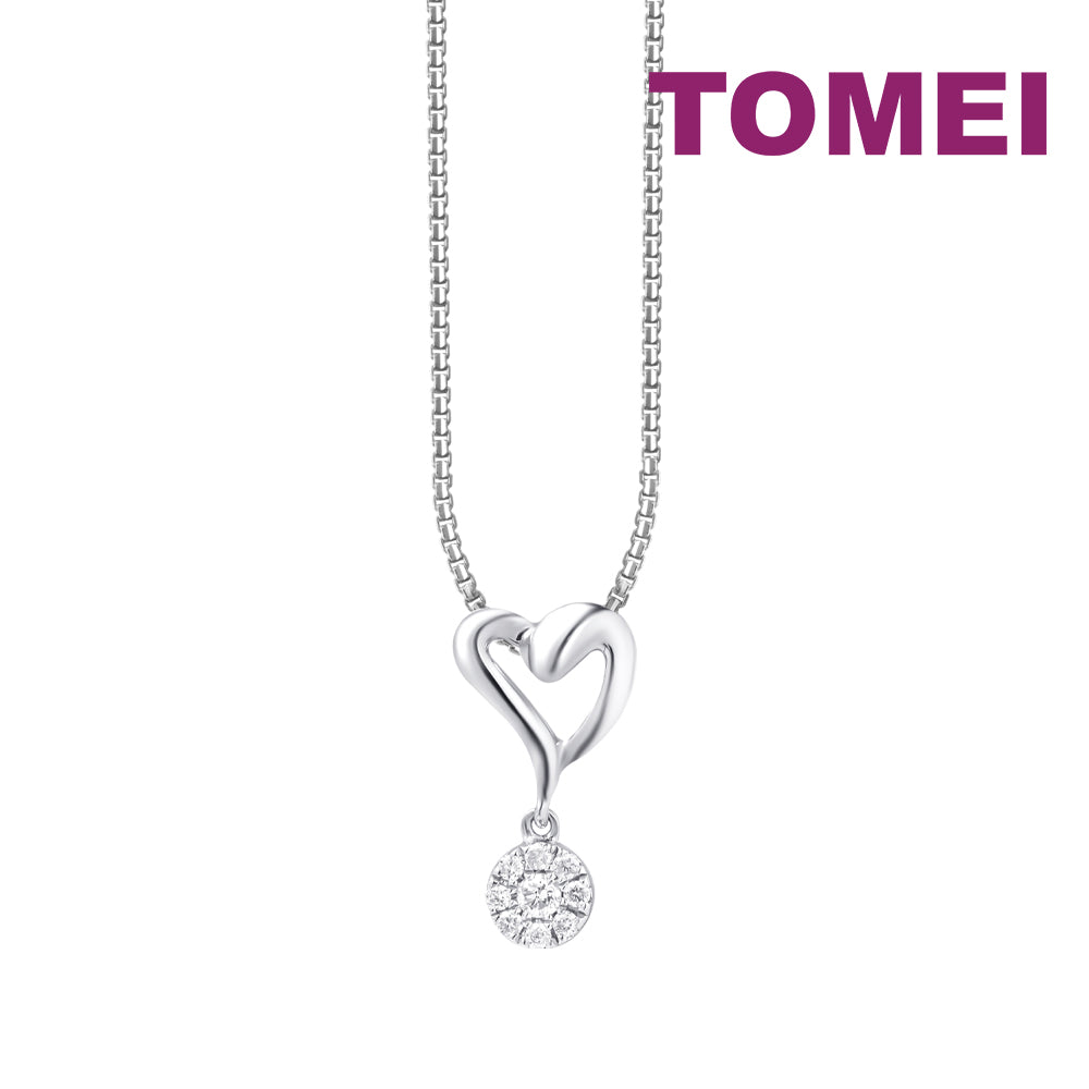 TOMEI Hearty Love Pendant Set, White Gold 585
