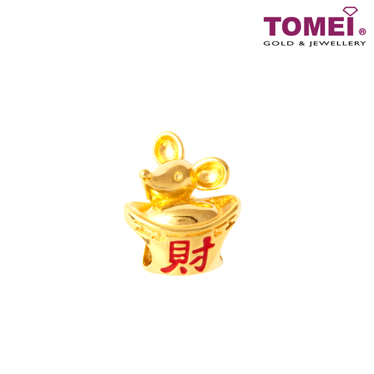 TOMEI Prosperity Sailing of Wealth Rat Charm, Yellow Gold 916