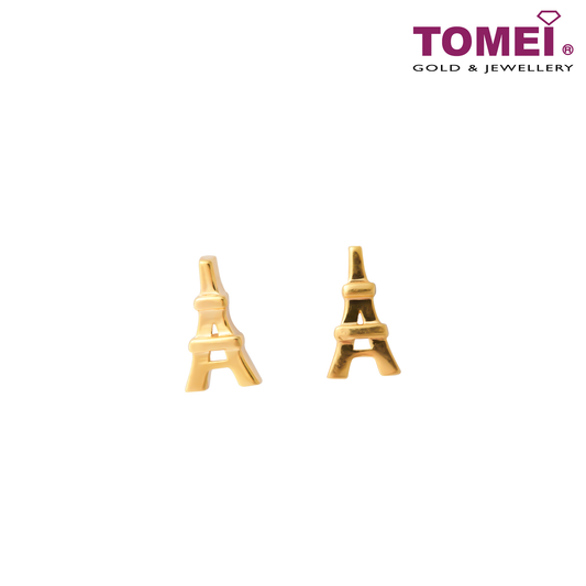 TOMEI Love in Paris Earrings, Yellow Gold 916