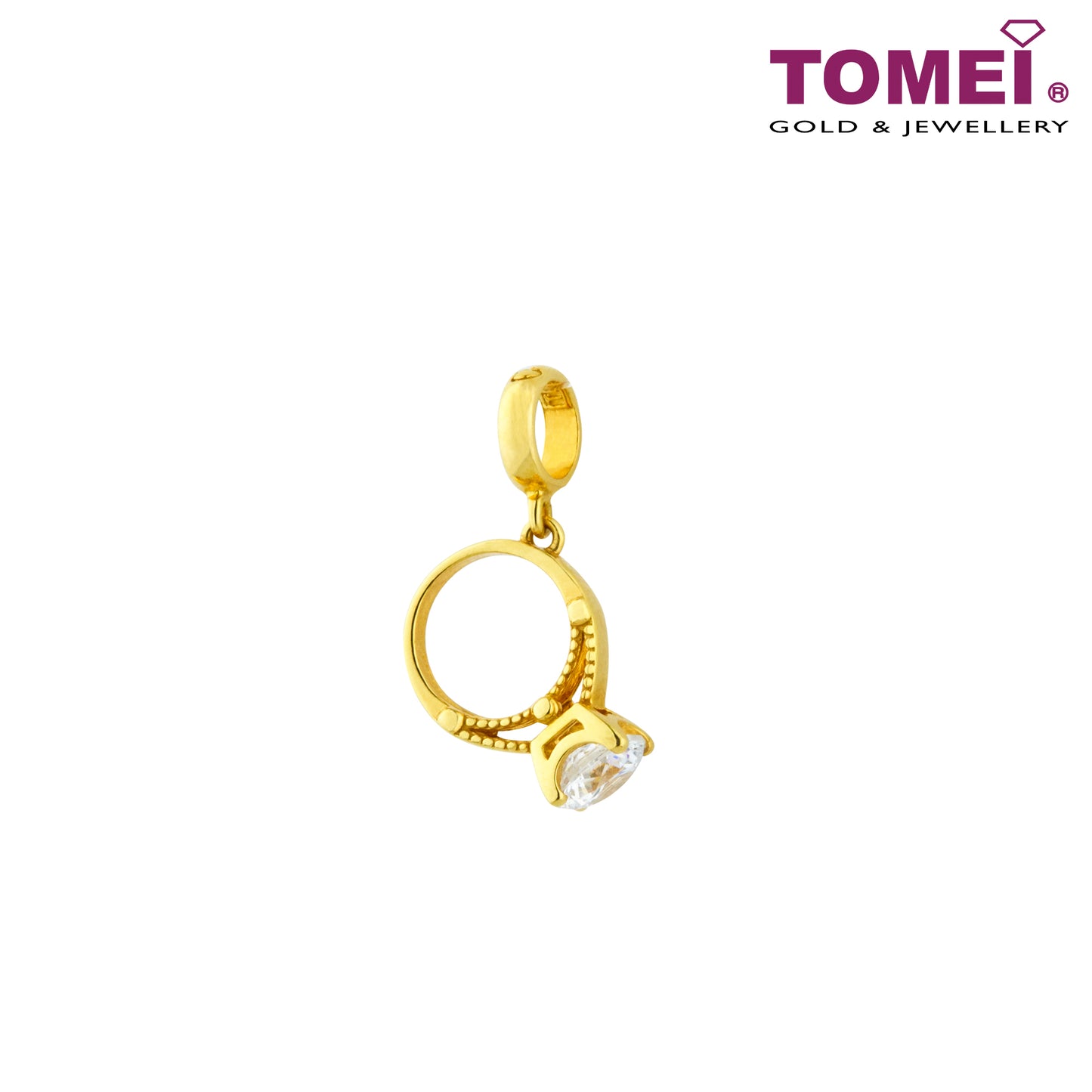 Tribute to Remarkable Women Diamond Ring Chomel Charm, Tomei Yellow Gold 916