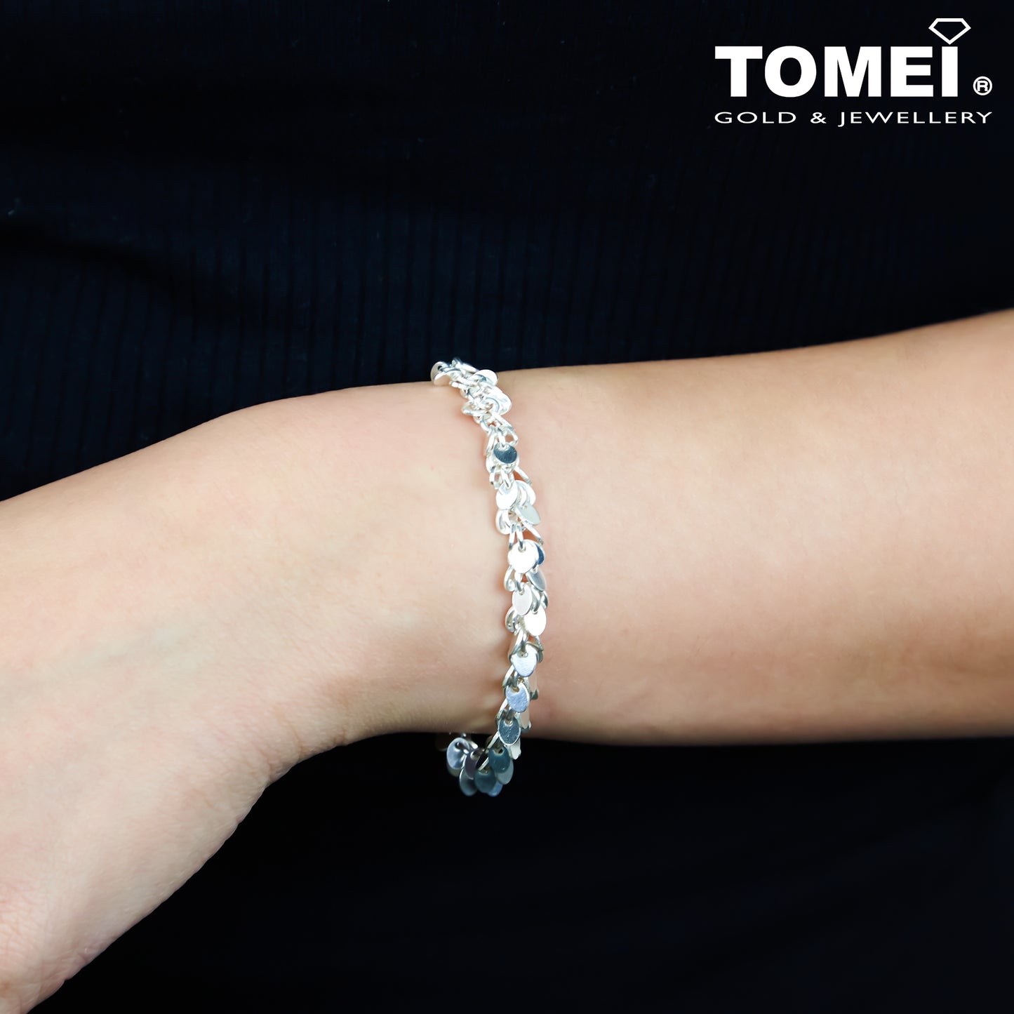 TOMEI Frosty Faith Dazzling Twinkles Adjustable Bracelet Tomei Sterling Silver 925 (SBZ59)