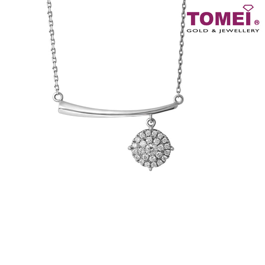 TOMEI Weight of Love Diamond Necklace, White Gold 375 (B1063)