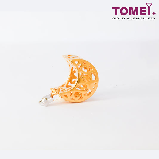 TOMEI Magical Moon & Wishing Star Charm, Yellow Gold 916