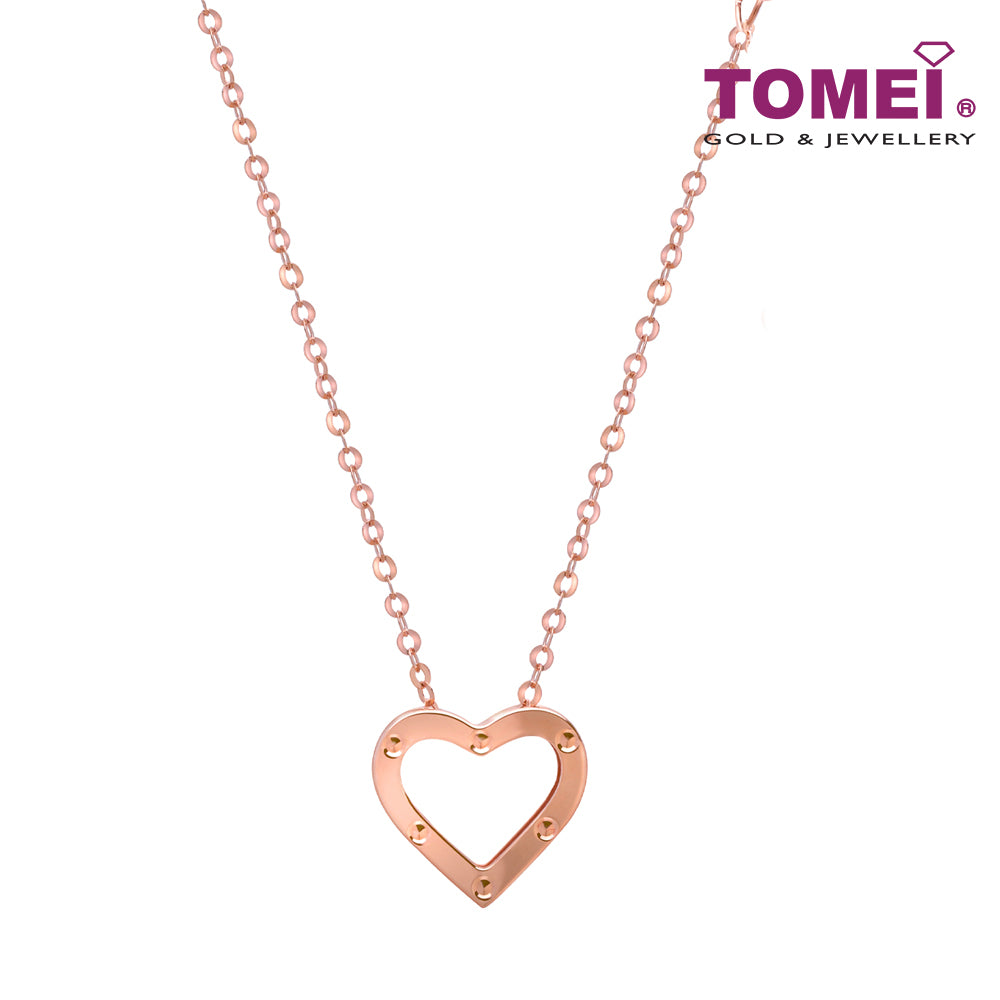 TOMEI Rouge Collection, Mini Heart Necklace Rose Gold 750