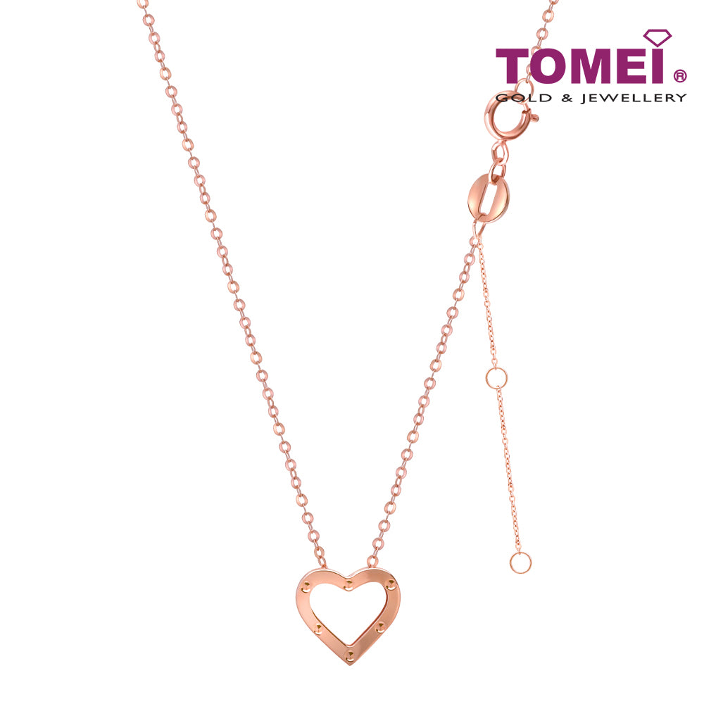 TOMEI Rouge Collection, Mini Heart Necklace Rose Gold 750
