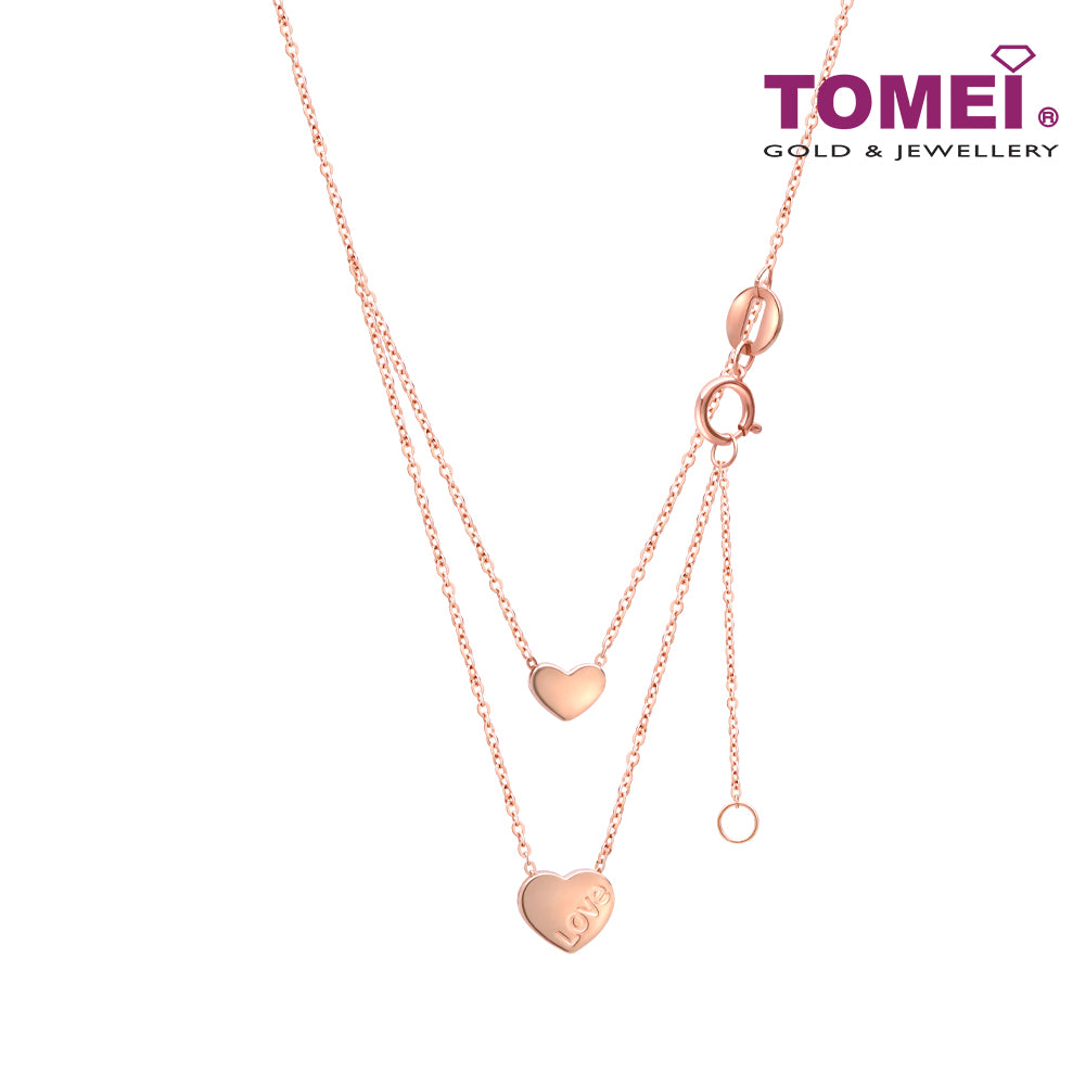 TOMEI Rouge Collection, Dwi-Love Double Layer Necklace Rose Gold 750