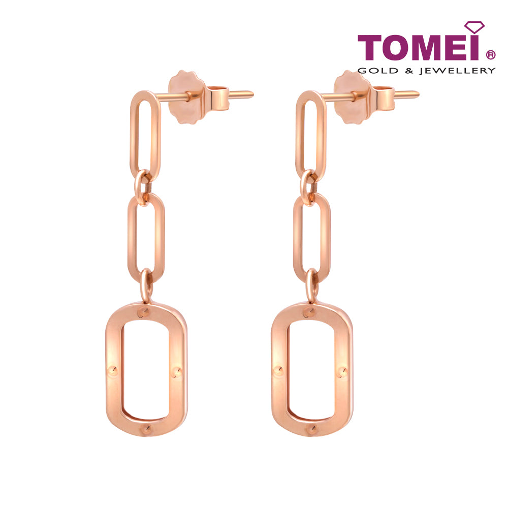TOMEI Rouge Collection, Link Earrings Rose Gold 750