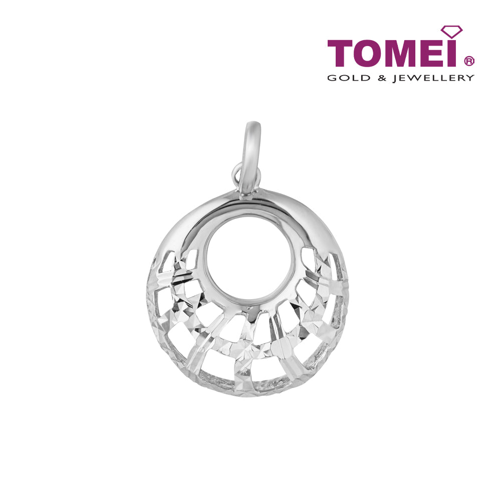 TOMEI Hollow-Out Pendant, White Gold 585