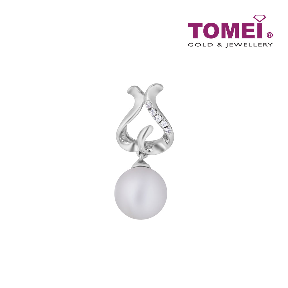 TOMEI Pearl Diamond Pendant Set White Gold 375+585