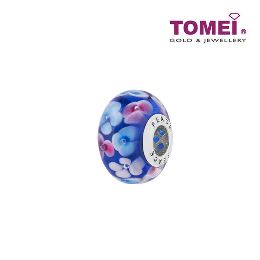 TOMEI Chomel Floriate in Peace Charm, White Gold 585