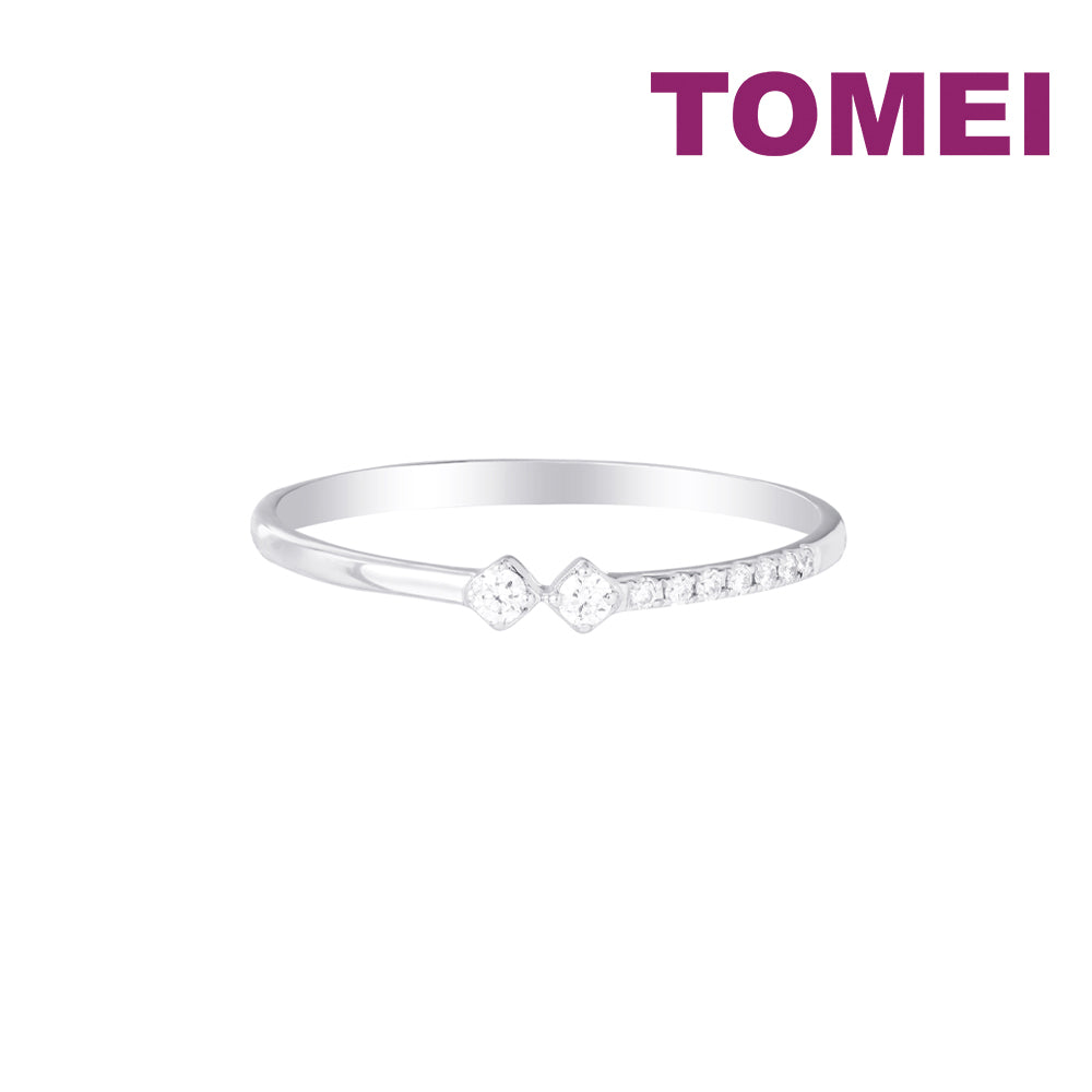 TOMEI [Online Exclusive] Minimalist Diamond Ring, White/Yellow Gold 750