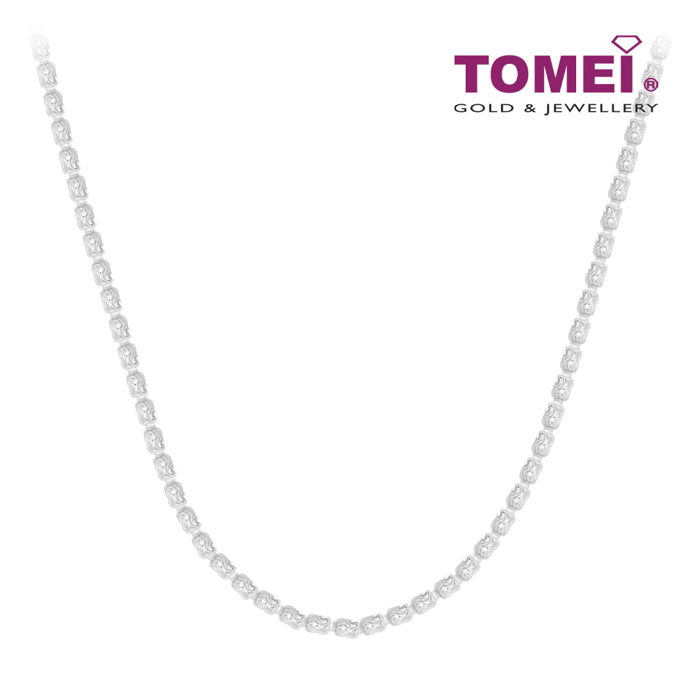 TOMEI Italia 60cm Long Necklace, Unisex White Gold 585