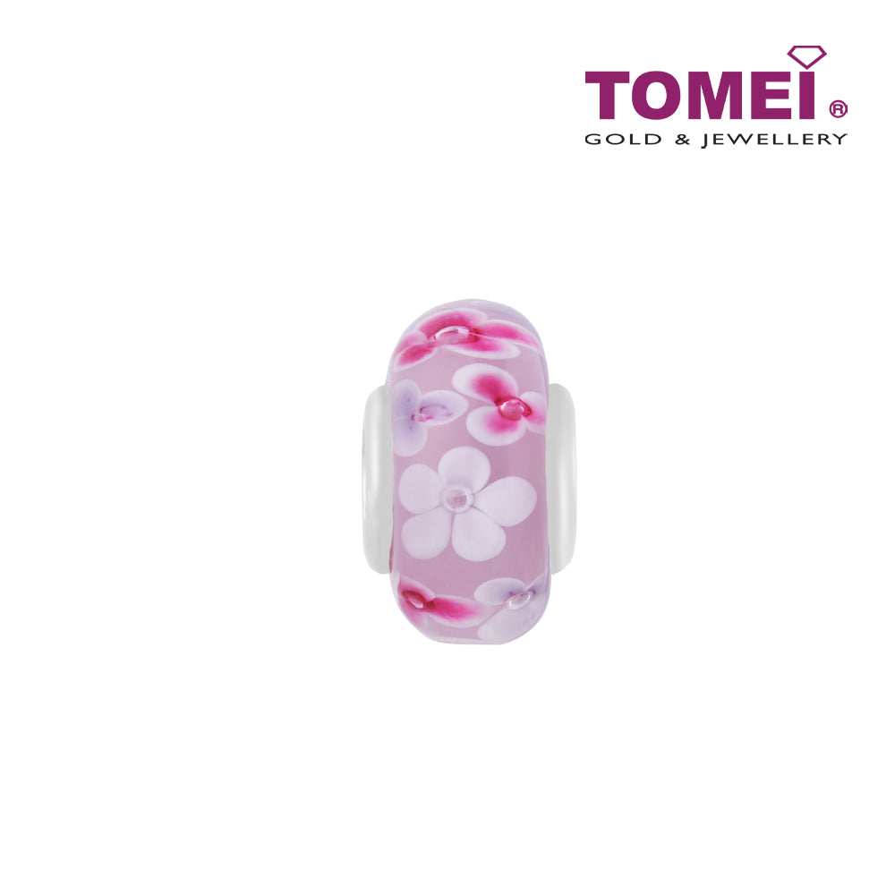 TOMEI Chomel Floriate with Prosperity Charm, White Gold 585